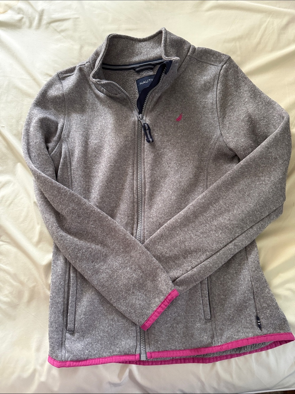2 girls sweater fleece lined for the price of one. Gently worn both gray